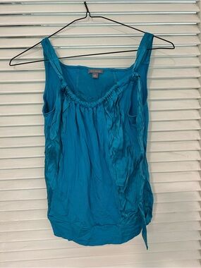 Ann Taylor Silk blue knit tank top XS